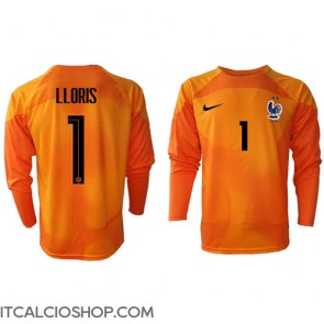 Francia Hugo Lloris #1 Portiere Prima Maglia Mondiali 2022 Manica Lunga